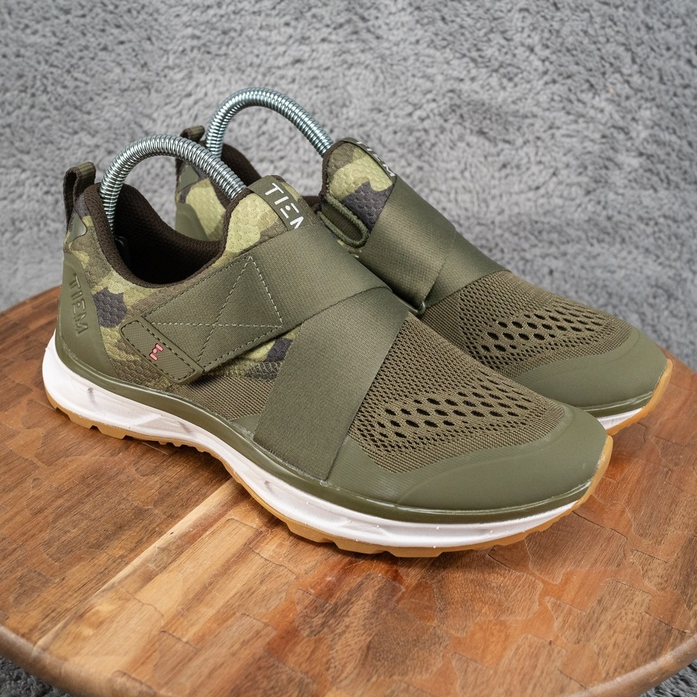 TIEM Slipstream Women 7 Cycling Shoes Camo Green Olive SPD Cleats Included